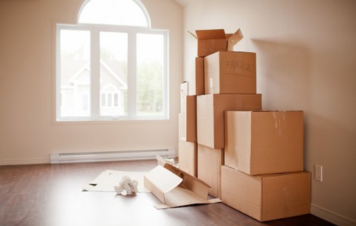 Commercial relocation equipment prepared for an office move in Bayswater