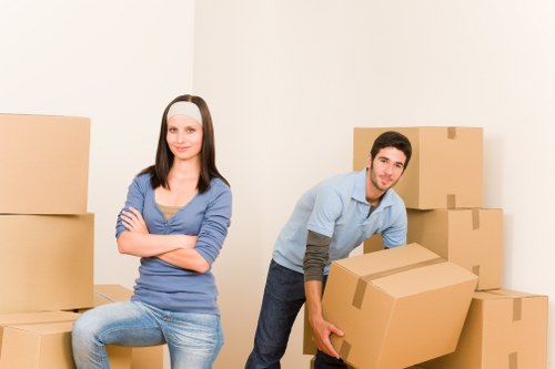 Furniture and boxes being loaded for a west London move