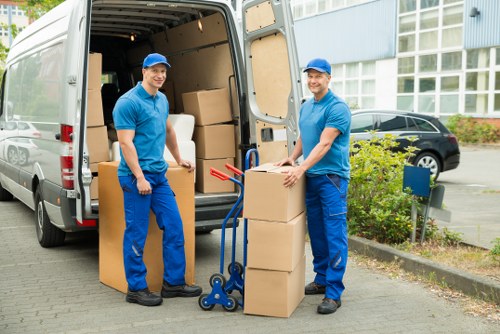Boxes and furniture being loaded for urgent removals in Bayswater