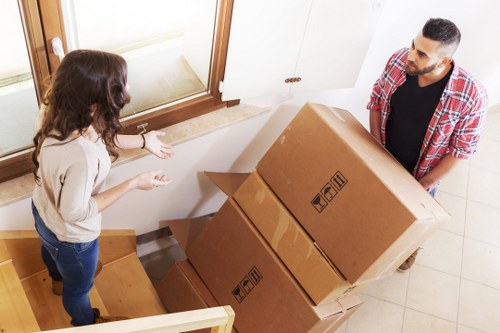 Local removals vehicle loading items for a Bayswater move