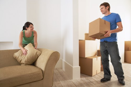 Variety of cardboard boxes and packing materials for a Bayswater move
