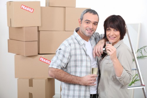 Team using safe manual handling during a move